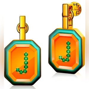 Initial “J” earrings